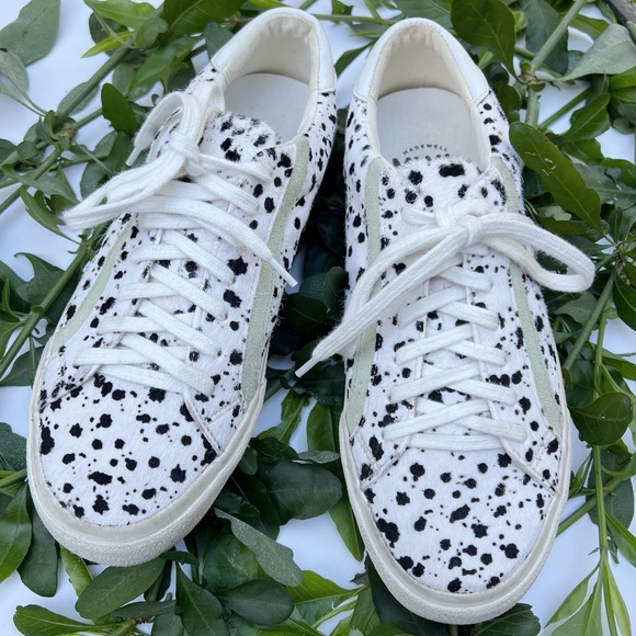 Madewell Unisex White Multi Splatter-Painted Calf Hair Sidewalk Low-Top Sneakers - Picture 2 of 10